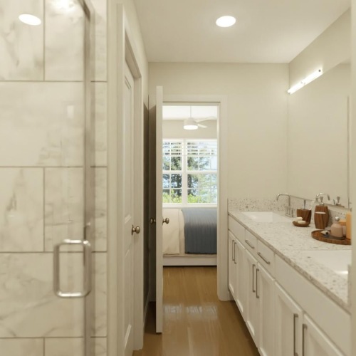 Bathroom options with thoughtful details a bathroom with a glass shower