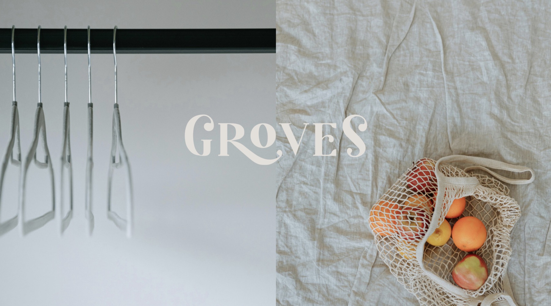 a side by side image of a closet and some oranges